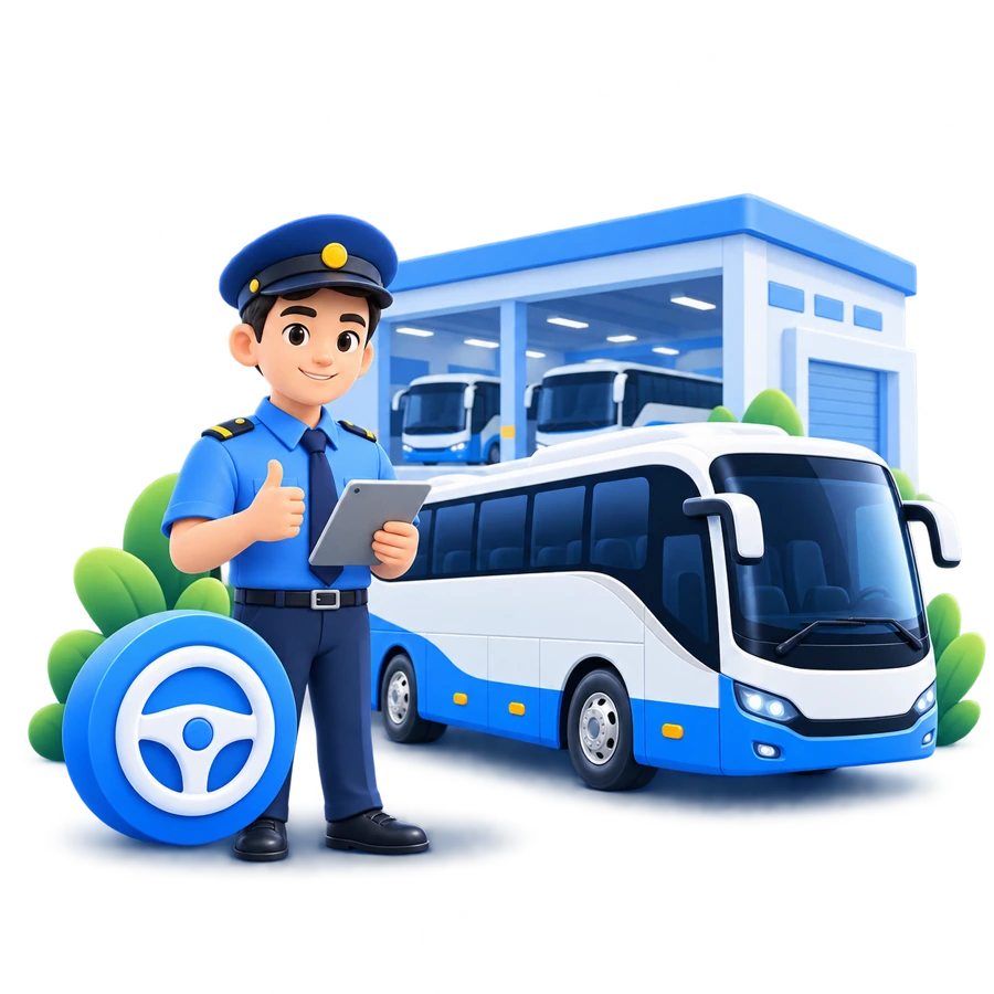 Minh họa 3D Quản lý Tài xế và Phương tiện
